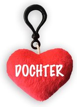 SLEUTELHANGER MET KNUFFELZACHT HARTJE TEKST "DOCHTER"