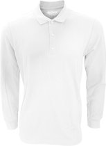Gildan Heren Lange Mouw Premium Katoen Dubbel Pique-Pique Poloshirt (Wit)