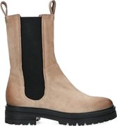 Manfield - Dames - Beige suède chelsea boots - Maat 39