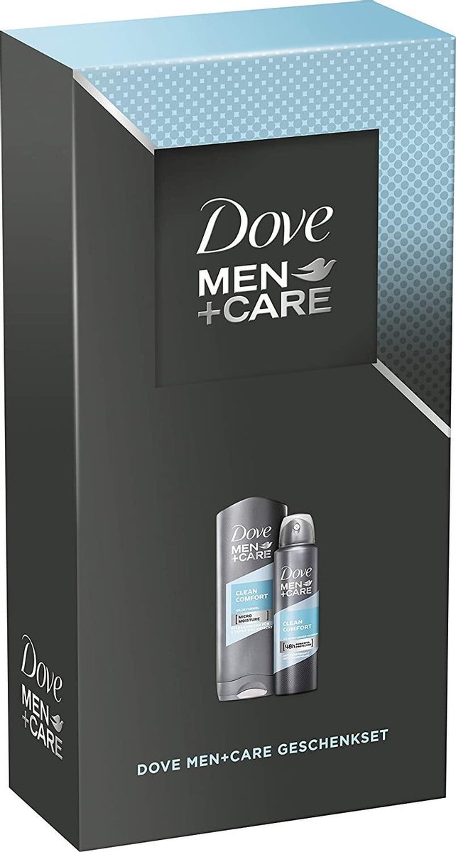 Dove MEN+CARE cadeauset Clean Comfort (deospray 150 ml + verzorgende douche 250 ml)