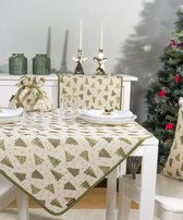 Kerst - Tafelkleed – luxe gobelinstof – Tree – All Over - Loper 140 cm