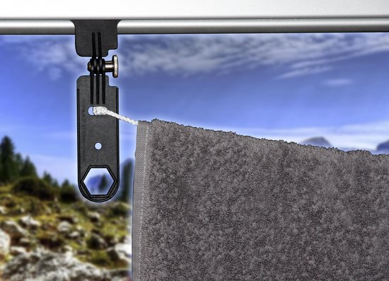 MUFU LIGHT (KLEUR ZWART) 1 SET VAN 2 OPHANGHAKEN VOOR AAN DE LUIFEL VAN CAMPER, CARAVAN, CAMPERBUS, ETC. van MUFU — afbeelding 3