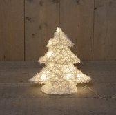 B.o. kerstboom katoen/glitter 30cm/10led warm wit / 2aa