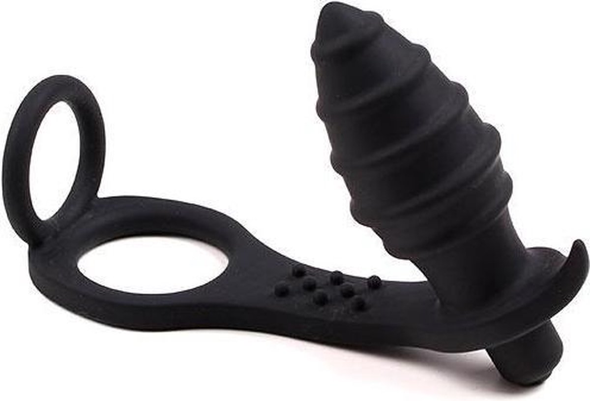 Goedkoopste Geribbelde Buttplug en Cockring Rock It