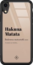 iPhone XR hoesje glass - Hakuna Matata | Apple iPhone XR  case | Hardcase backcover zwart
