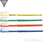 100 wegwerp tandenborstels met tandpasta (individueel verpakt) - Wegwerp tandenborstel - Mondhygiëne - Reis tandenborstel - Tandenborstel inclusief tandpasta - Gemakkelijk voor ond