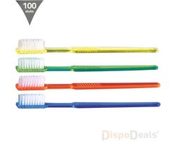 100 wegwerp tandenborstels met tandpasta (individueel verpakt) - Wegwerp tandenborstel - Mondhygiëne - Reis tandenborstel - Tandenborstel inclusief tandpasta - Gemakkelijk voor onderweg