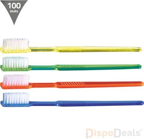 100 wegwerp tandenborstels met tandpasta (individueel verpakt) - Wegwerp  tandenborstel... | bol.com