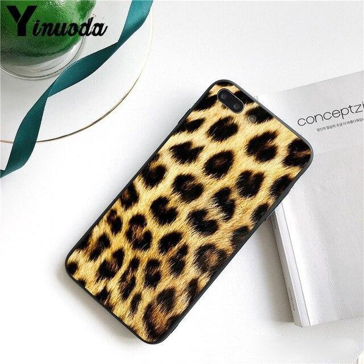 DIY bruin Tijger Luipaard Print Panter Telefoon hoesje Voor Iphone X Xs