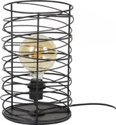 Industriële tafellamp met 1 lamp in een cilindrische spiraal Ø22 cm in metaal, houtskoolkleurig