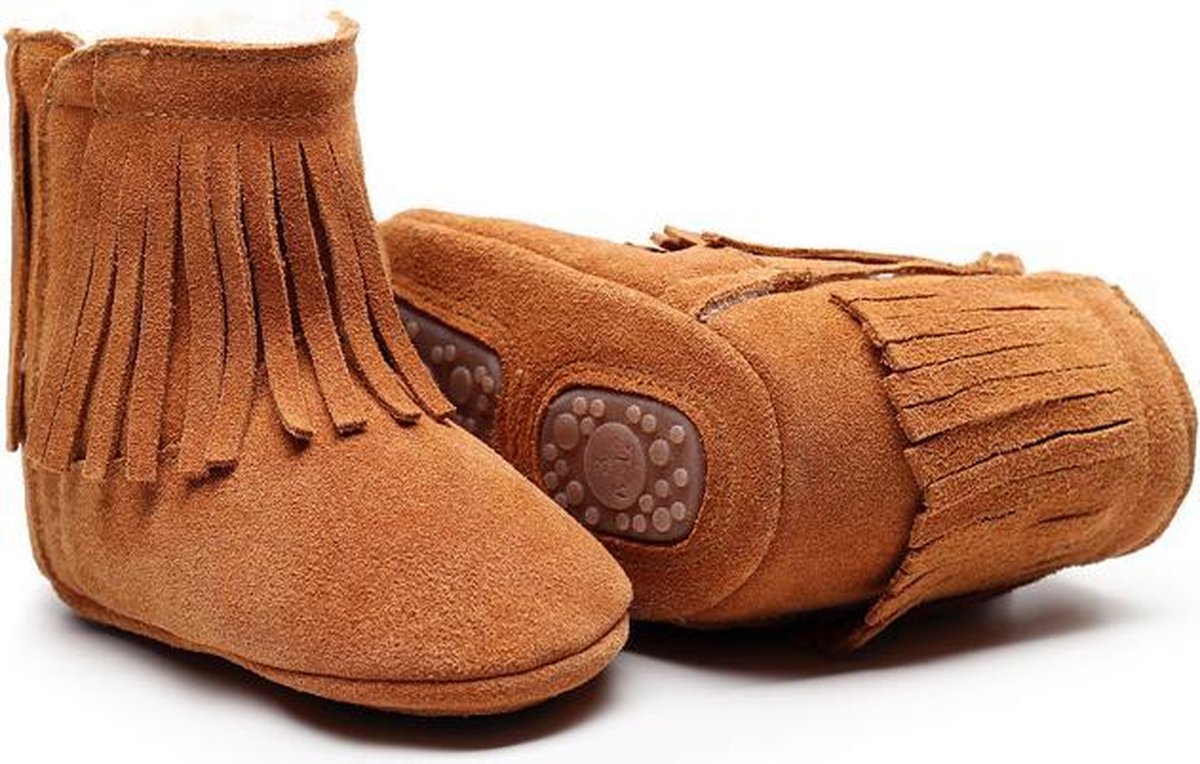 Octrooi stap in Implementeren Suede bruin gevoerde baby laarsjes met franjes maat 22/24 voor 12/18  maanden | bol.com