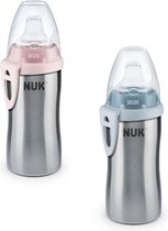 Nuk thermo drinkbeker Nuk Active Cup van Stainless Steel Blue 12m + 215m, roze