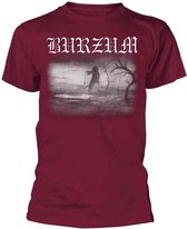 Burzum Unisex Tshirt -L- ASKE 2013 (MAROON) Bordeaux rood