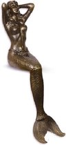 Beeld - Zeemeermin Gietijzer - Gedetailleerd sculptuur - 102,5 cm hoog