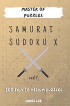 Master of Puzzles - Samurai Sudoku X 200 Easy to Medium Puzzles vol.1