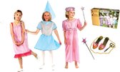 Verkleedkoffer Prinses - 3 kostuums + 4 toebehoren - 8/10 jaar