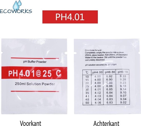 Ecoworks pH kalibratiepoeders- pH meter - Chloormeter - Ijkvloeistof - 2st - Ecoworks