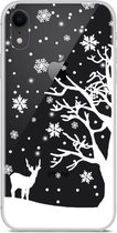 GadgetBay Kerst flexibel sneeuw hoesje winter case christmas iPhone XR - Transparant