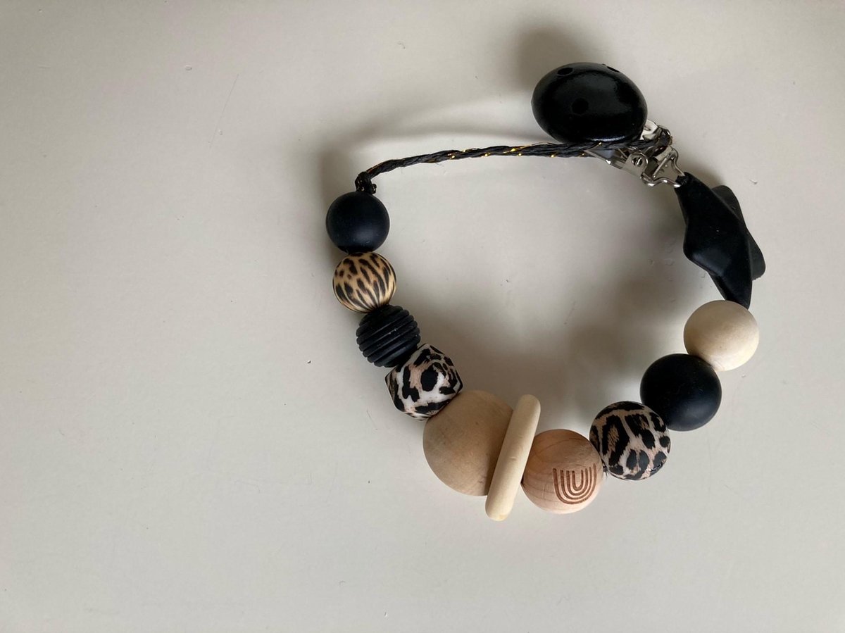Speenkoord - Midnight Leopard I Handmade