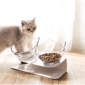 Dieren Water & Voer Set - dubbel Voerbak - Dubbele Voerbak Voor Huisdieren - eetbak - Katten/Honden - katten voerbakjes - Voor Katten en Honden Dierenvoeding - Drink bak katten zonder morsen 