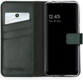 Samsung Galaxy M31 Hoesje met Pasjeshouder - Selencia Echt Lederen Booktype - Groen