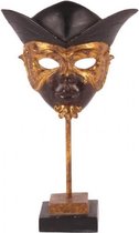 Baroque - Decoratief beeld of figuur - Deco Masker op voet resin 23 cm - 23x15.5x7 - Polyresin