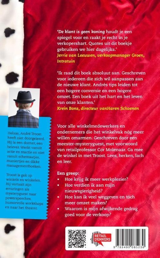 Boekomslag met achtergrond van een zwart-wit gevlekte stof. Tekst in het Nederlands.