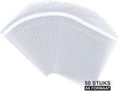 50X Cellofaanzakjes Transparant - Rechthoekig - Formaat 15 x 11 CM - A6 Formaat