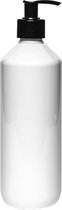 Lege plastic fles 500 ml PET wit - met zwarte pomp - set van 10 stuks - Navulbaar - leeg