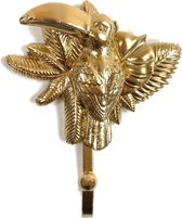 Wandhaak Toekan - brons/goud - 13 x 10 cm - woonaccessoires - decoratie - halaccessoires