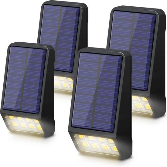 afstuderen kalligrafie Verdienen 4 x LED Solar Buitenlamp met schemering sensor - Tuinverlichting Op Zonne  Energie - 4... | bol.com