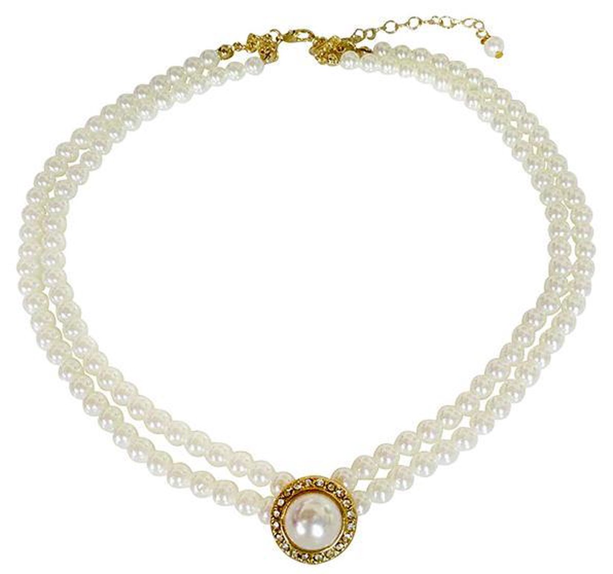N3 Collecties Dubbele parel ronde hanger ketting voor vrouwen