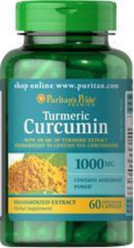 Puritan's Pride Turmeric Curcumin 1000 mg - Kurkuma en Zwarte Peper - 60  capsules | bol.com