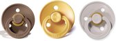 BIBS speen | 3 stuks | 0-6 maanden | Dark oak, Honey Bee & Sand| T1 | fopspeen