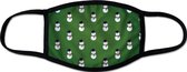 Mondkapje wasbaar | Mondmasker kerst | Mondkapje kerst | Mondkapje kerstmis | Print: sneeuwpoppen (groen)
