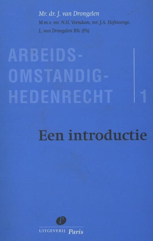 Arbeidsomstandighedenrecht 1 - Een introductie 1 - cover