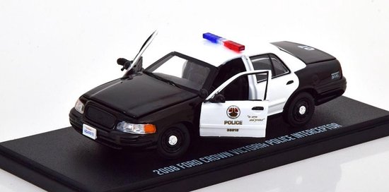 Bol Com Ford Crown Victoria 2008 Police Interceptor The Rookie Zwart Wit 1 43 Greenlight