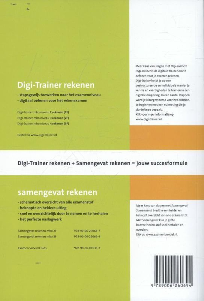 Samengevat Samengevat mbo Rekenen 3F 9789006260694 N.C. Keemink Boeken