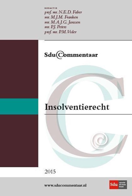 Sducommentaar - Insolventierecht 2015 - cover