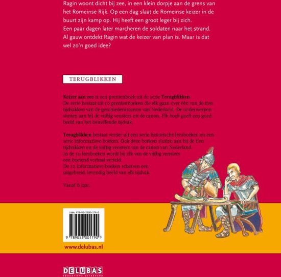 Romeinse soldaten bij een tafel en Romeinse illustraties.
