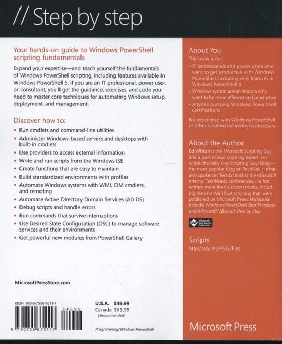 Windows PowerShell Step By Step 3e, Ed Wilson | 9780735675117 | Boeken ...
