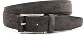 JV Belts Donker taupe suede riem - heren en dames riem - 3.5 cm breed - Donker Taupe - Echt Suede leder - Taille: 100cm - Totale lengte riem: 115cm