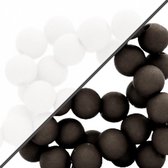 Acryl kralen - 2 kleuren - 8mm - 100 stuks - zwart wit