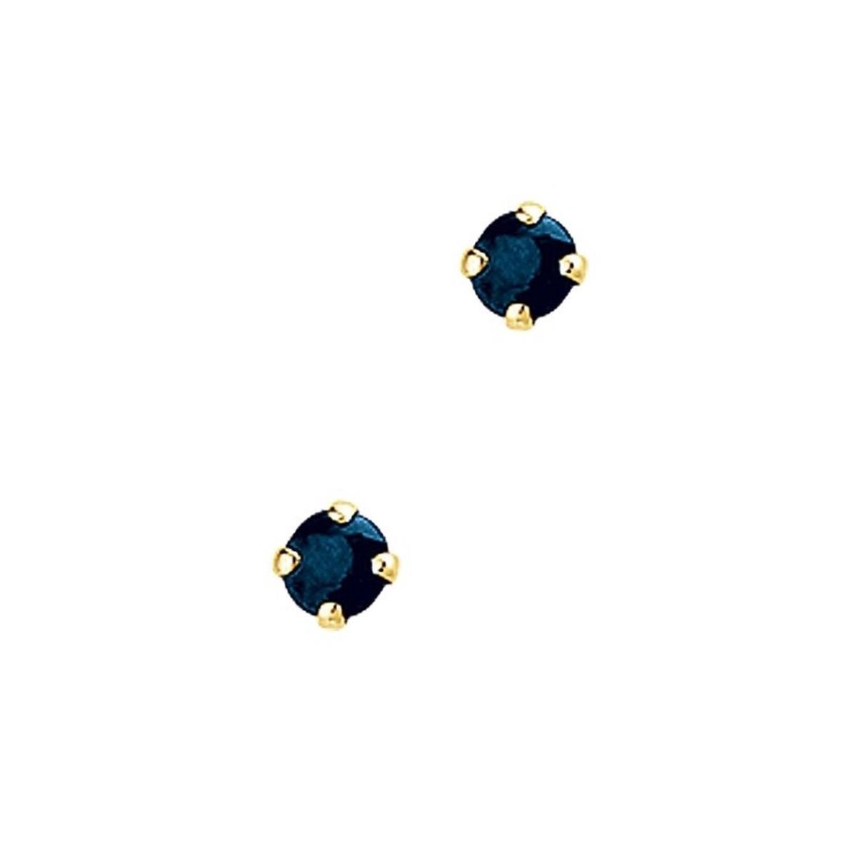 YO&NO - Oorbellen -  Goud - Oorknoppen - Saffier - 3mm - Sieraden vrouw - 14k - 585 Goud