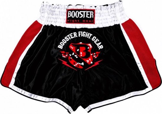 Booster Vechtsport Broekje Muay Thai TBT PRO 4.7 Black Red Maat Kickboxing Shorts Booster: S = maat 29/30 | 50-60kg