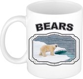 Dieren ijsbeer beker - bears/ ijsberen mok wit 300 ml