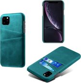 Card Case voor Apple iPhone 12 Pro | PU Leren Back Cover | Luxe Telefoonhoesje | Pasjeshouder | Groen