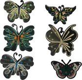 Strijkembleem vlinder (6) - stof en strijk embleem Applicatie - Geborduurd - Kleding - Badges - Schooltas - Strijkletters - Strijk Embleem - Kleding - Kind - Kinderen
