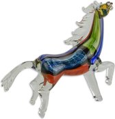 Beeld - Kleurrijk paard - Glazen sculptuur - 30,3 cm hoog