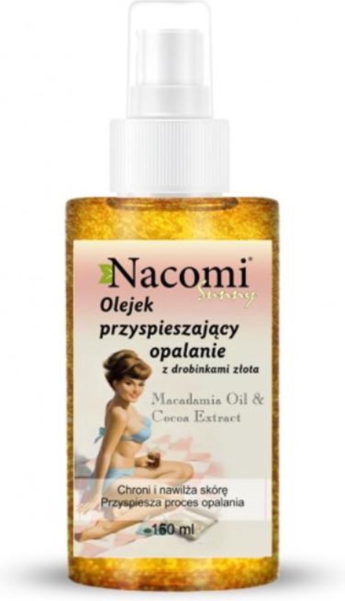 Nacomi Shimmering Tanning Oil With Gold Flakes 150ml.